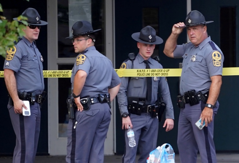 Police respond to a school shooting in Virginia