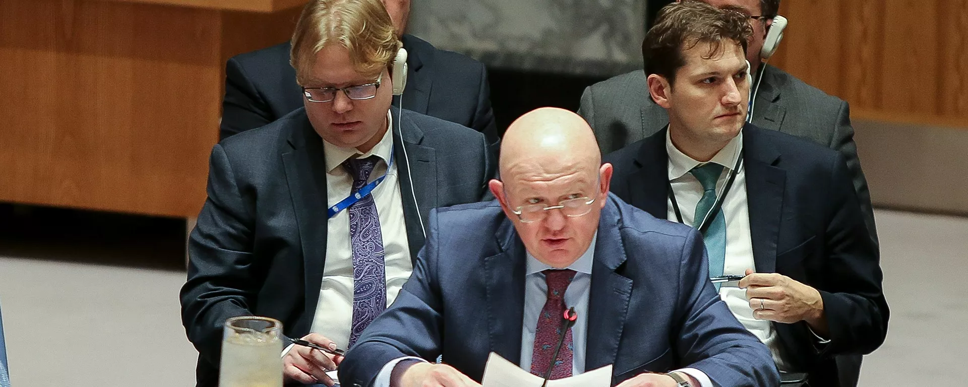 سفير روسيا في الأمم المتحدة فاسيلي نيبينزيا في اجتماع مجلس الأمن التابع للأمم المتحدة في مقر الأمم المتحدة في نيويورك بالولايات المتحدة - سبوتنيك عربي, 1920, 09.07.2021