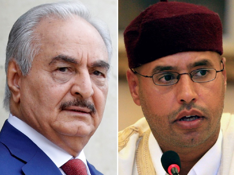 كومبو يجمع خليفة حفتر وسيف الإسلام القذافي