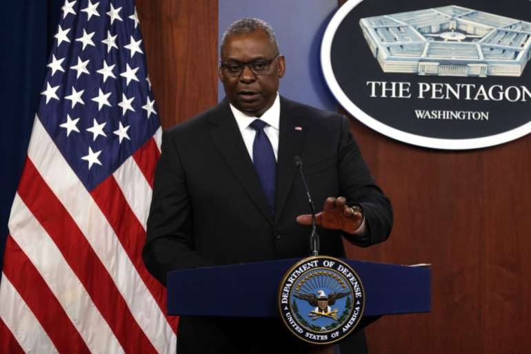1334908359 Defense Secretary Lloyd Austin And Army Secretary Gen. Mark Milley Hold Briefing At Pentagon