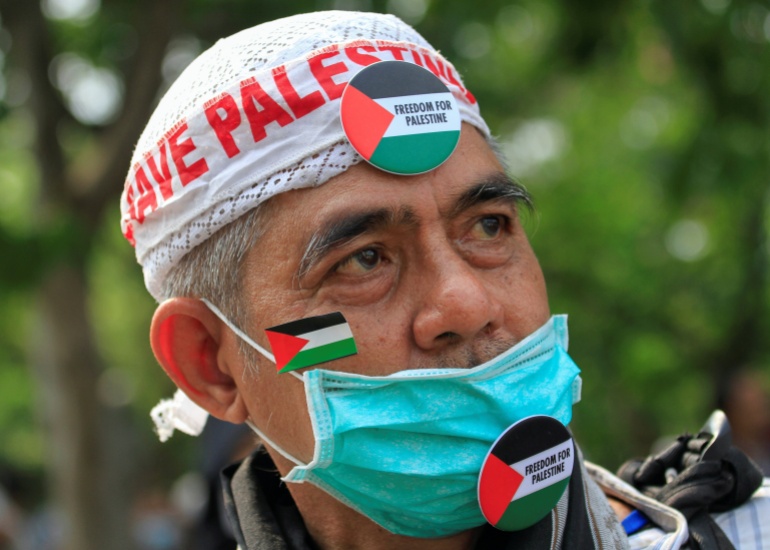 rtxchrra Protest against Israel in Jakarta