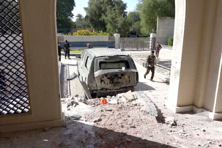 rtxjnn7n-1 Destruction at Iraqi PM residence following drone attack, in Baghdad