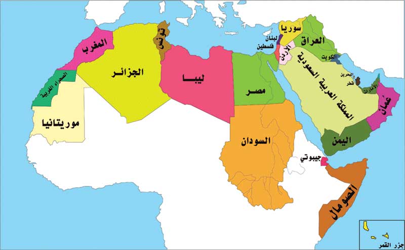 خريطة العالم العربي