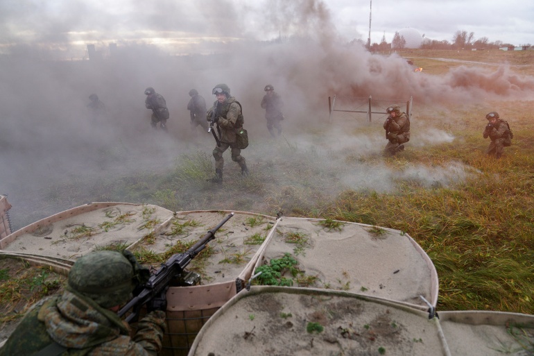 Russian marines train in the Kaliningrad region
