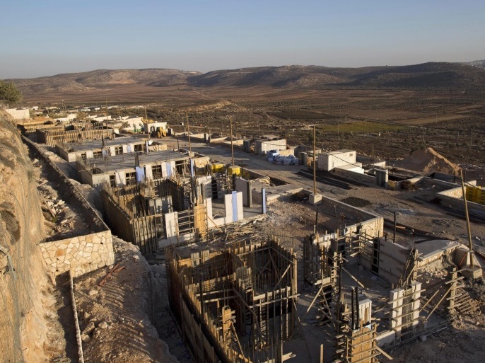 A general view over a construction site at the Israeli settlement of Shilo located in the central West Bank, 06 October 2016. The Israeli government has offered residents a new alternative to copy Amona to a new settlement to be build near the Israeli settlement of Shilo, a move that drag strong criticism by US government. Israel's Supreme Court in December 2014 ruled to evacuate and demolish the Israeli outpost Amona by the end of 2016 claiming the outpost was built on private Palestinian land. Some 50 Jewish settlers families live in Amona.