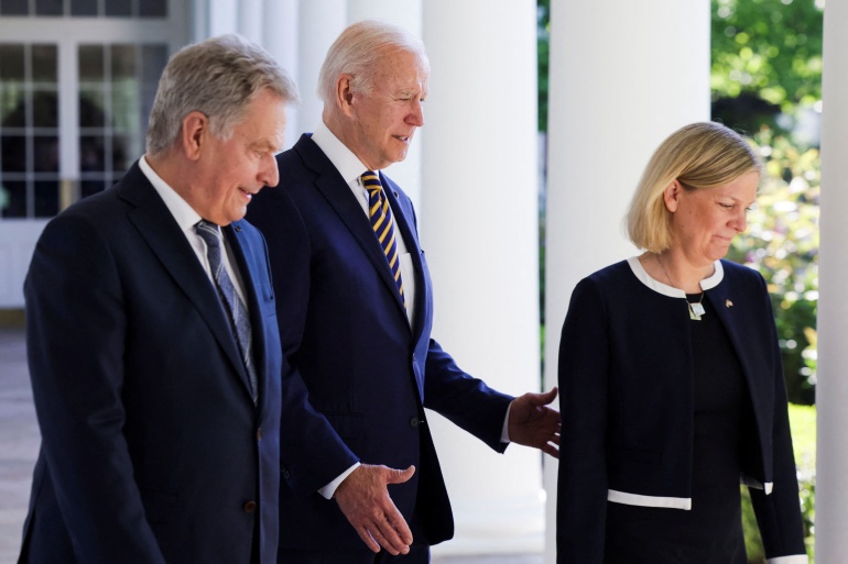 U.S. President Biden meets with Sweden's Prime Minister Andersson and Finland's President Niinisto in Washington