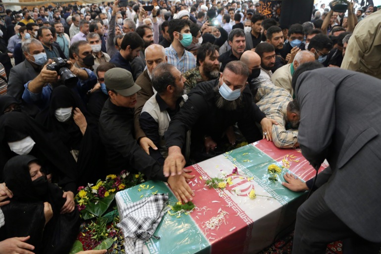 27957886 Funeral of IRGC officer shot dead by unknown assailants in Tehran