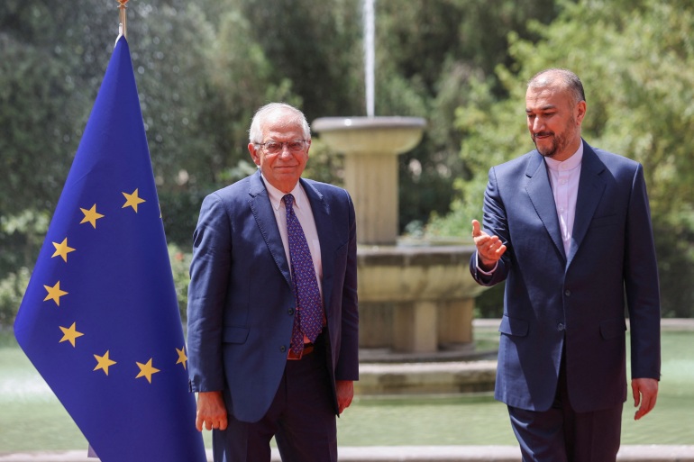 rts8zg75 Iran's Foreign Minister Amir-Abdollahian meets European Union foreign policy chief Borell in Tehran
