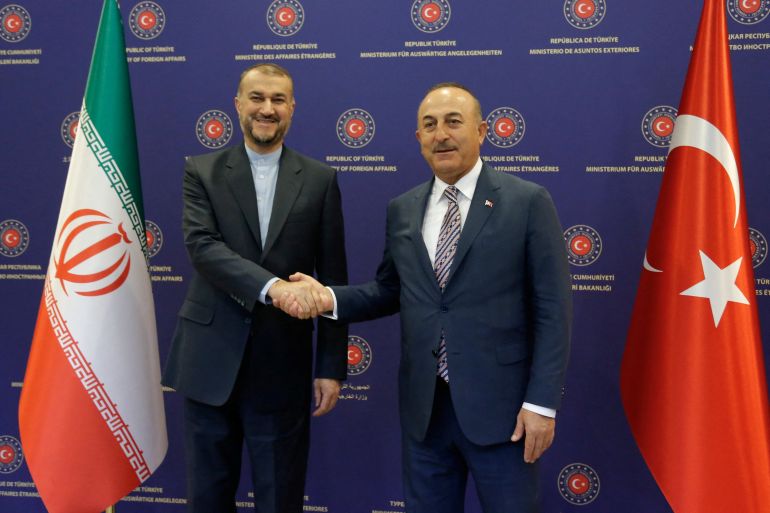 rts921pk-1 Turkish FM Cavusoglu meets with his Iranian counterpart Amirabdollahian in Ankara